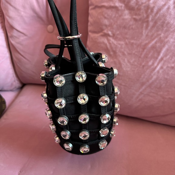 Alexander Wang Black Crystal Roxy Mini Bucket Bag - Picture 5 of 11